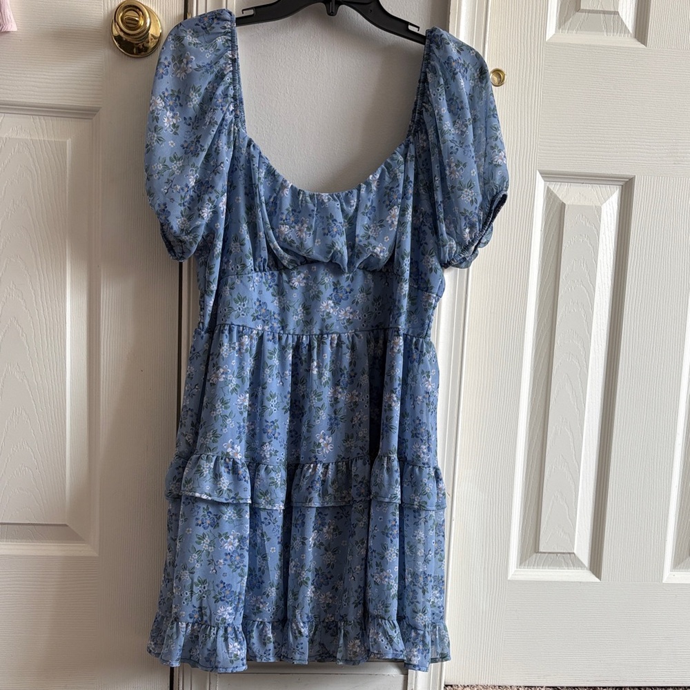 Altar'd State Light Blue Floral Mini Dress - EUC, Women’s XL